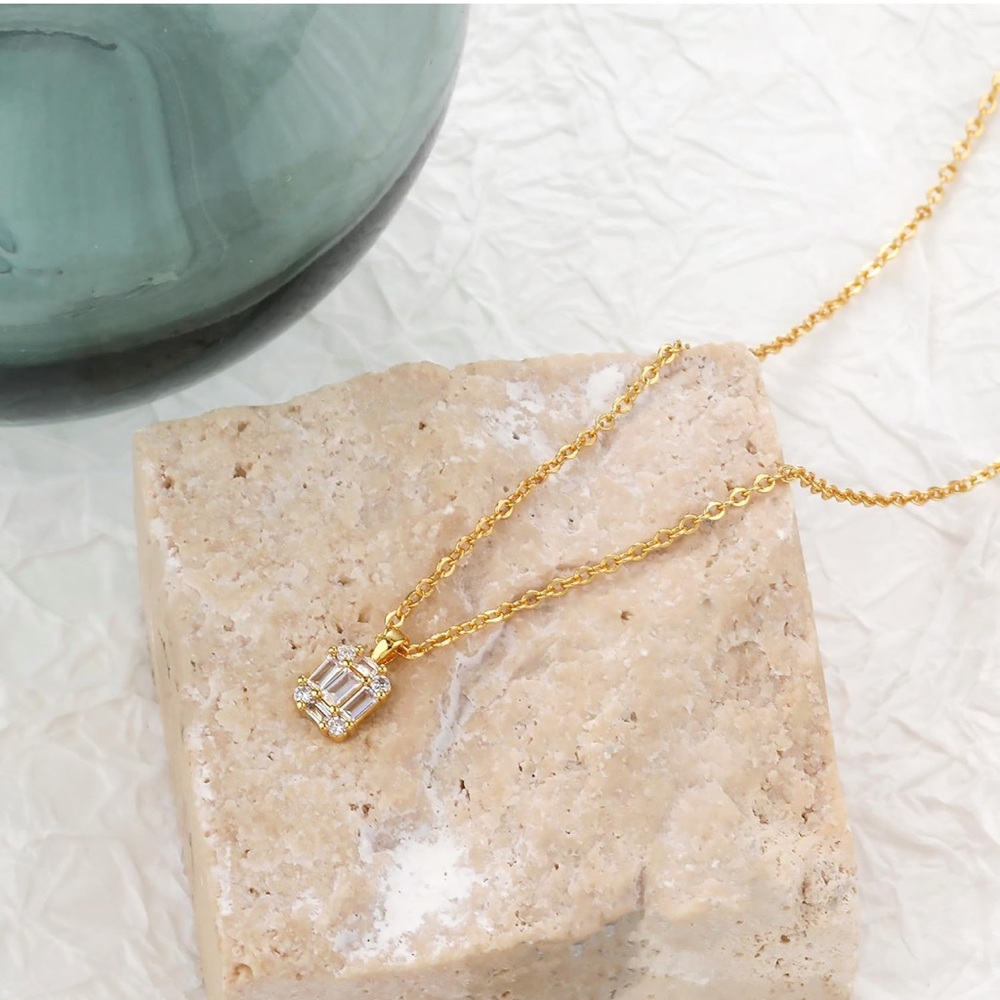 Gold Plated CZ Pendant Necklace